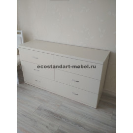 Комод Бали 6 ящиков,цвет слоновая кость